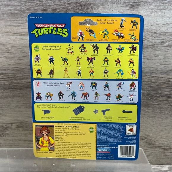 Vintage NOS Teenage Mutant Ninja Turtles TMNT April Action Figure Playmates New - Picture 6 of 6